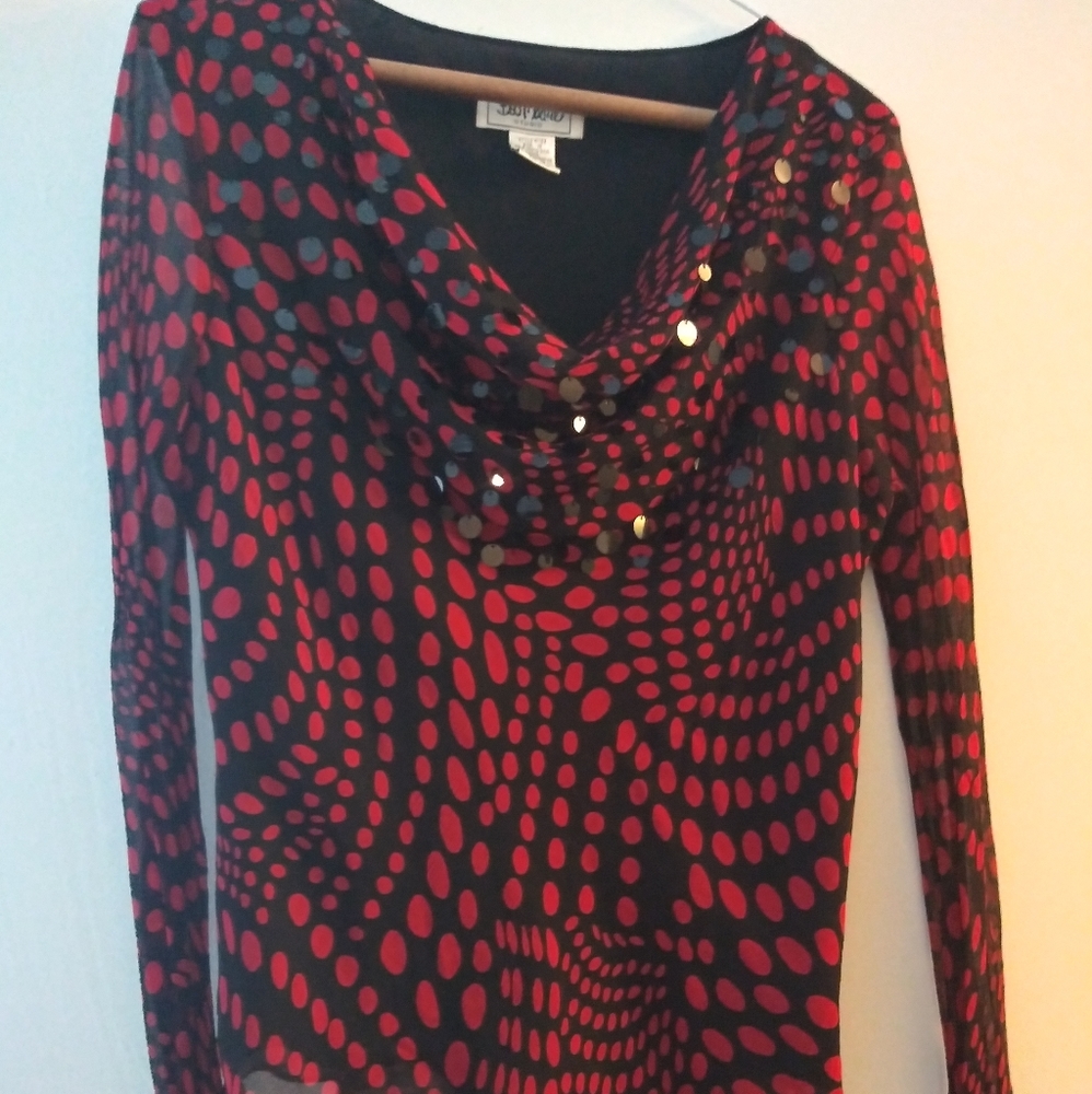 Black and red Bob Mackie blouse